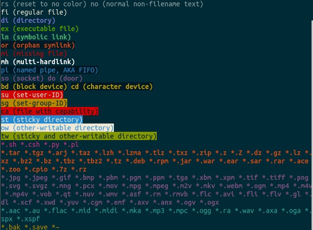 command-line,colors,ls,ubuntu