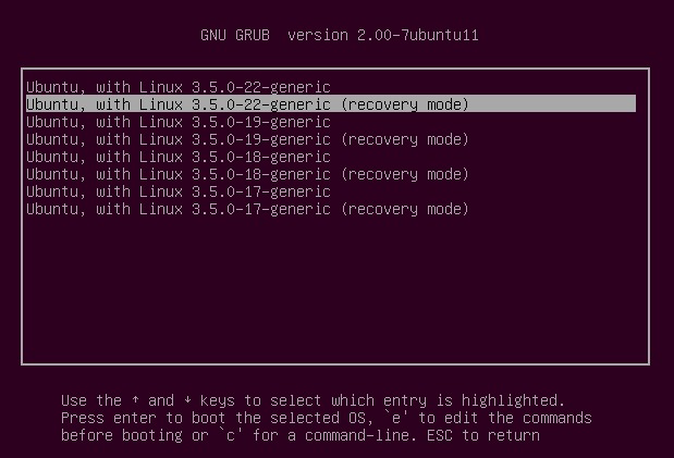 boot,grub2,root,recovery-mode,ubuntu