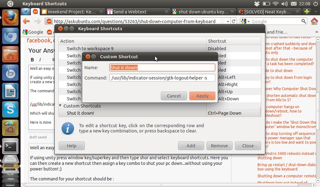shortcut-keys,shutdown,sysrq,ubuntu