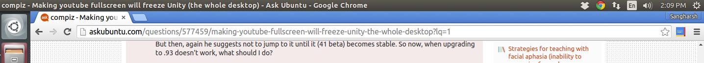 unity,compiz,google-chrome,freeze,fullscreen,ubuntu