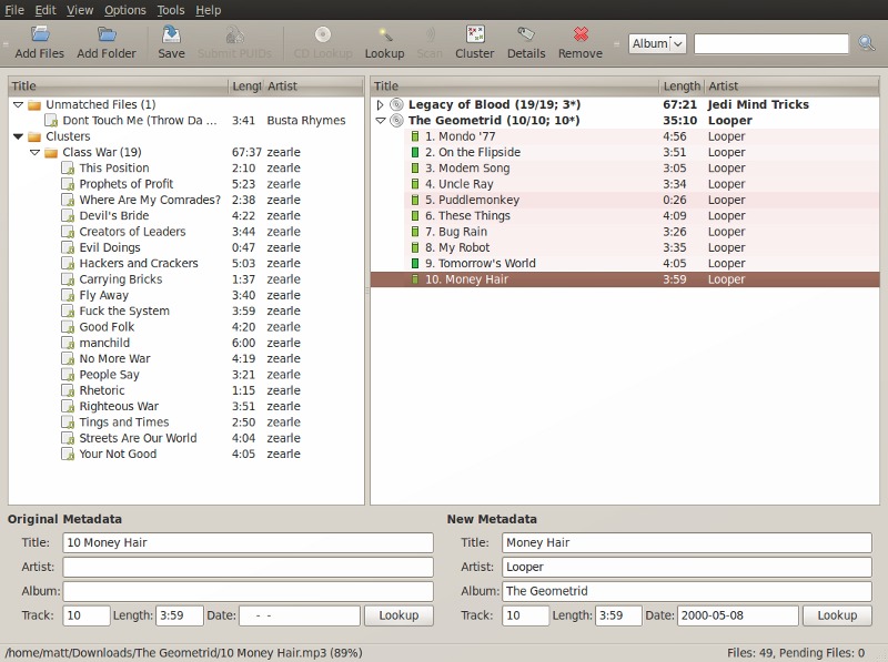 music,rhythmbox,duplicate-files,ubuntu