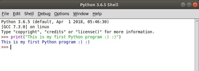 My first Python Program