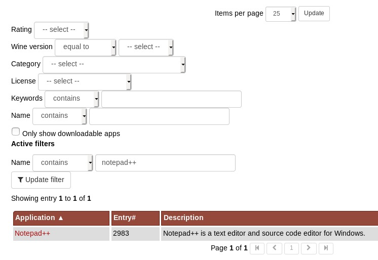 Check if desired application is supported by wine