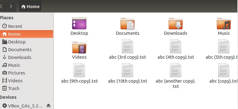 File list in Desktop file viewer