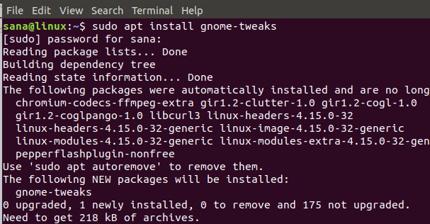 Install GNOME Tweaks