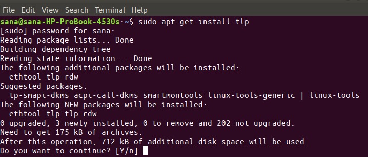 Install tlp