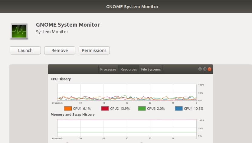 Launch GNOME System Monitor
