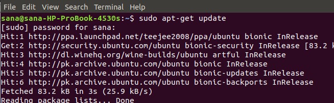 Update Ubuntu Package List