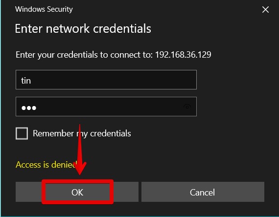 Enter network details