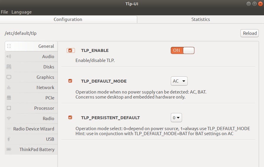 Start TLPUI program