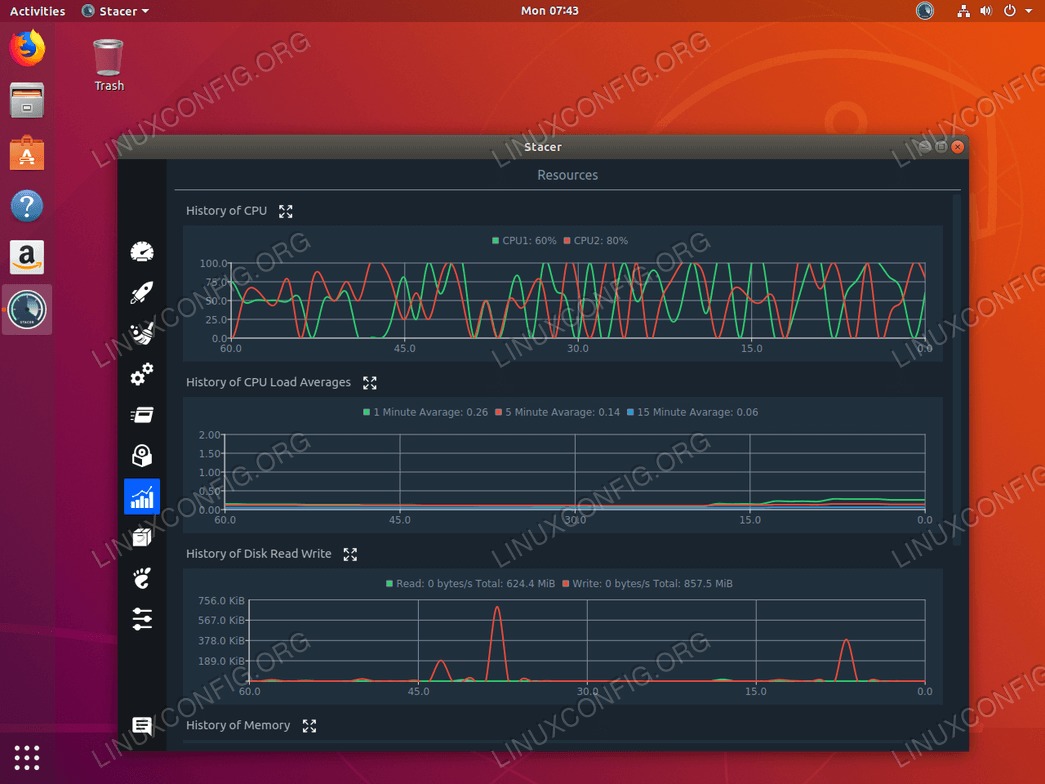 System monitoring on Ubuntu 18.04 with Stacer