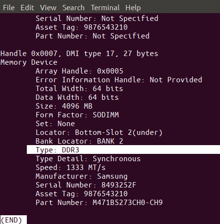 Check RAM type and speed in Linux