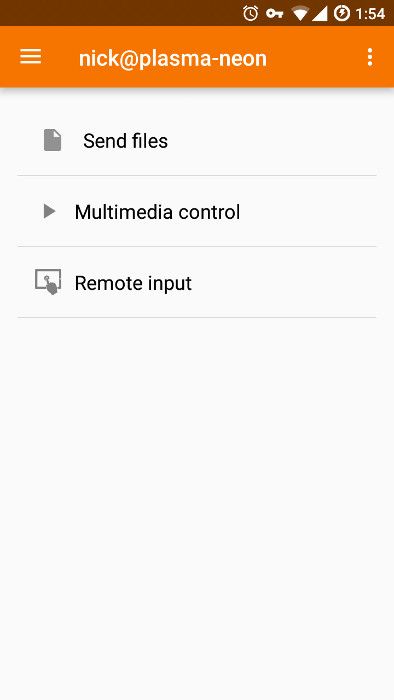 KDE Connect controls on Android