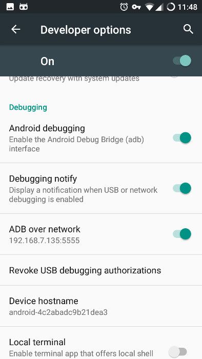 Android ADB enabled