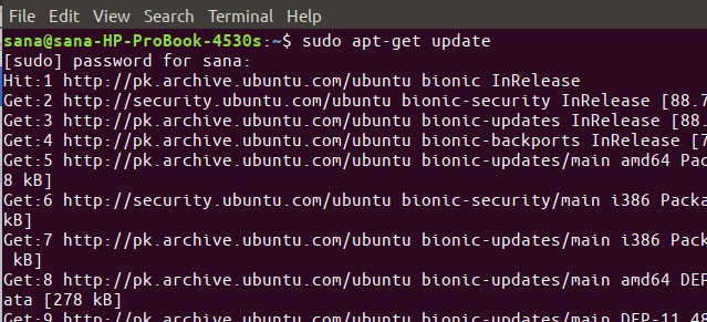 Update Ubuntu repository list