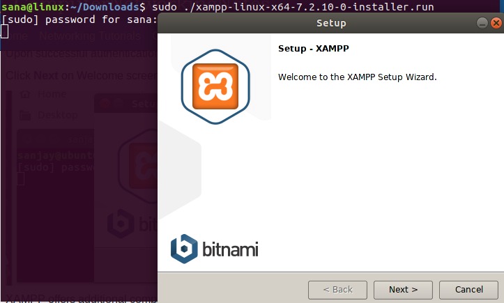 Start XAMPP installer