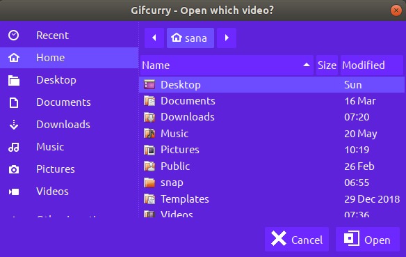 Select Video that shall be converted to a GIF