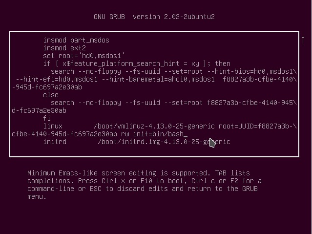 change grub boot line on Ubuntu 18.04 Bionic Beaver Linux 