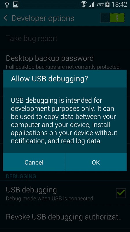 USB debugging - Debug mode when USB is connected