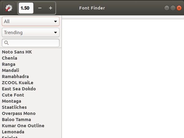 FontFimder aplication on Ubuntu
