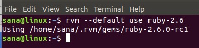 Set Ruby 2.6 as default version
