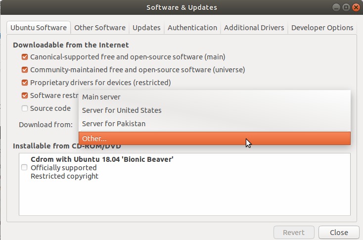 Select nearest Ubuntu repository