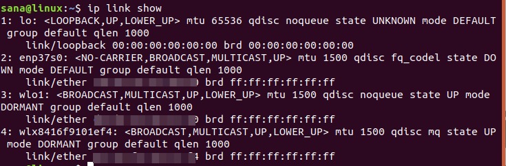 Ubuntu MAC address shown by ip command