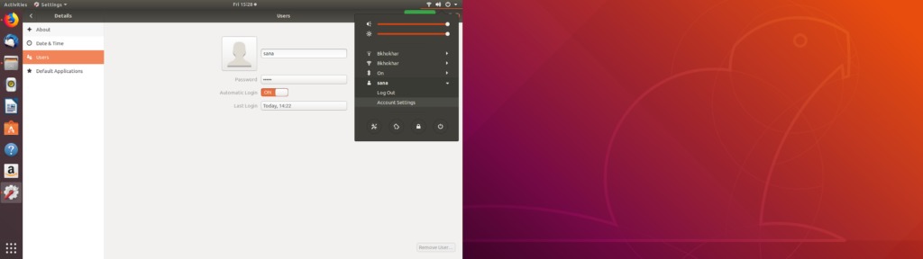 Add Ubuntu User trough GUI