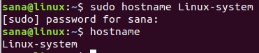 Set new hostname with hostname command