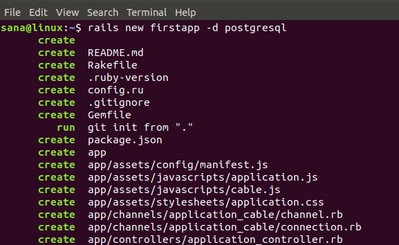 Create a new Ruby on Rails Application
