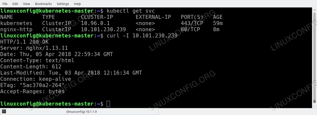 Nginx Service on Ubuntu 18.04 Kubernetes cluster