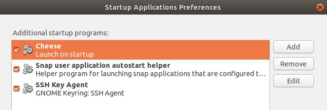 Applications that get automatically launched when Ubuntu is booted up