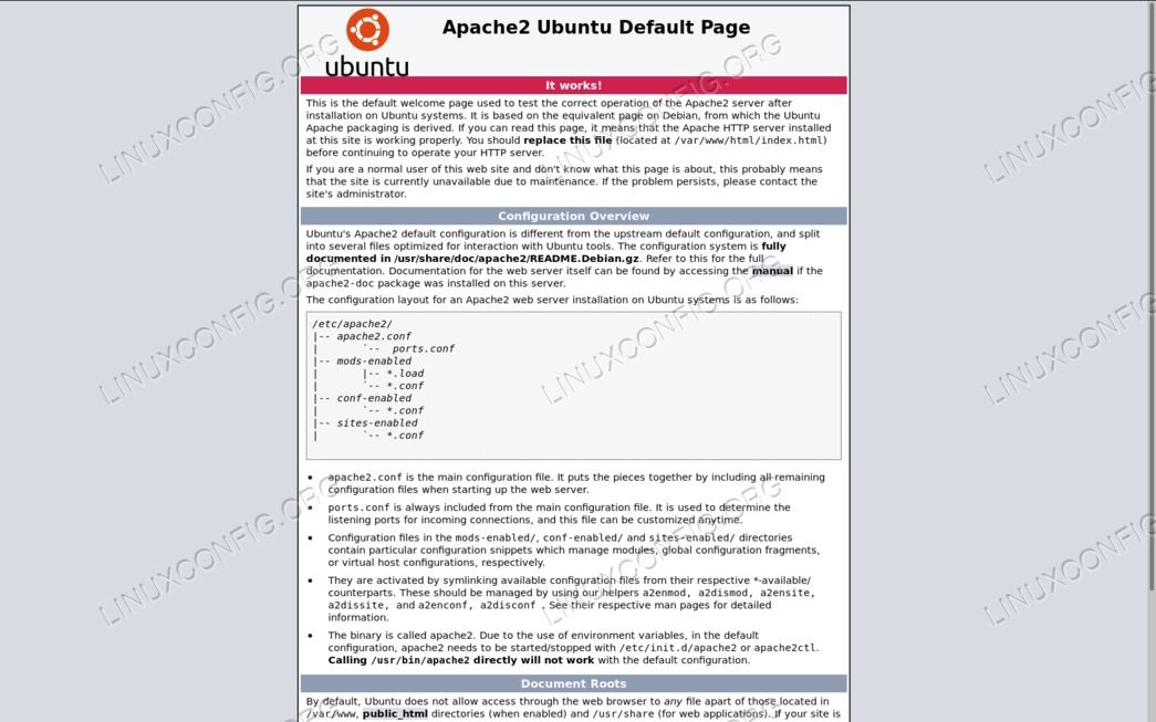 Apache welcome page