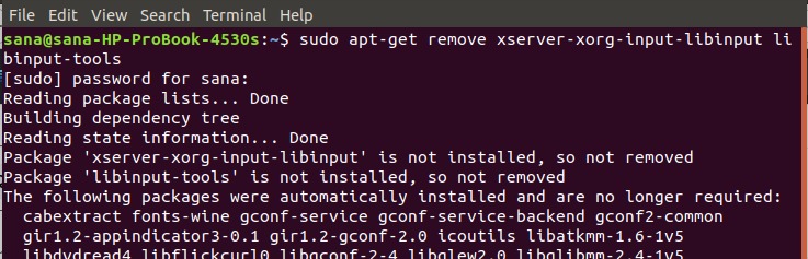 Remove libinput package