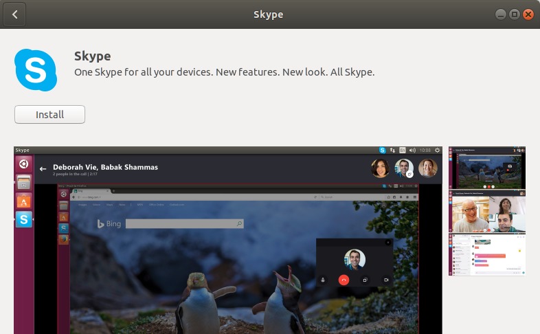 Click on skype entry