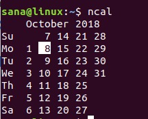 Linux ncal command