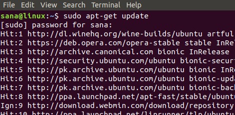 Update Ubuntu Package list