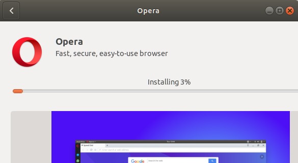 Opera installing