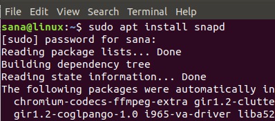 Installing Ubuntu snap package