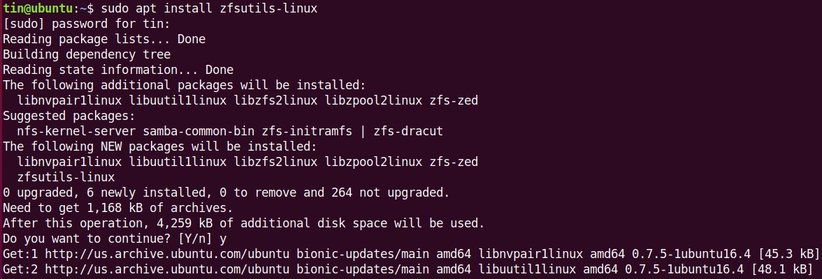 Install ZFS Utils for Linux