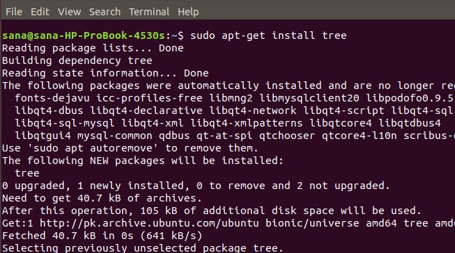 Install the tree command