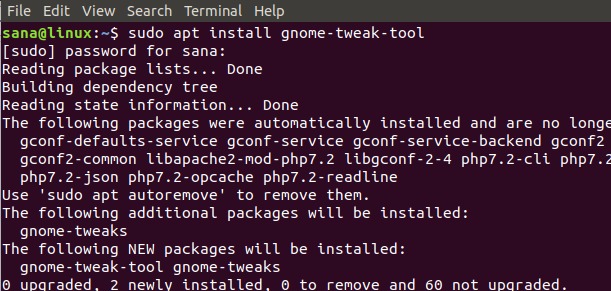 Install GNOME Tweaks Tool