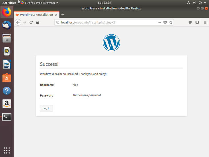 Ubuntu Bionic WordPress Installed Successfully