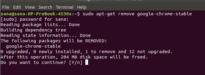 Remove software with apt-get command