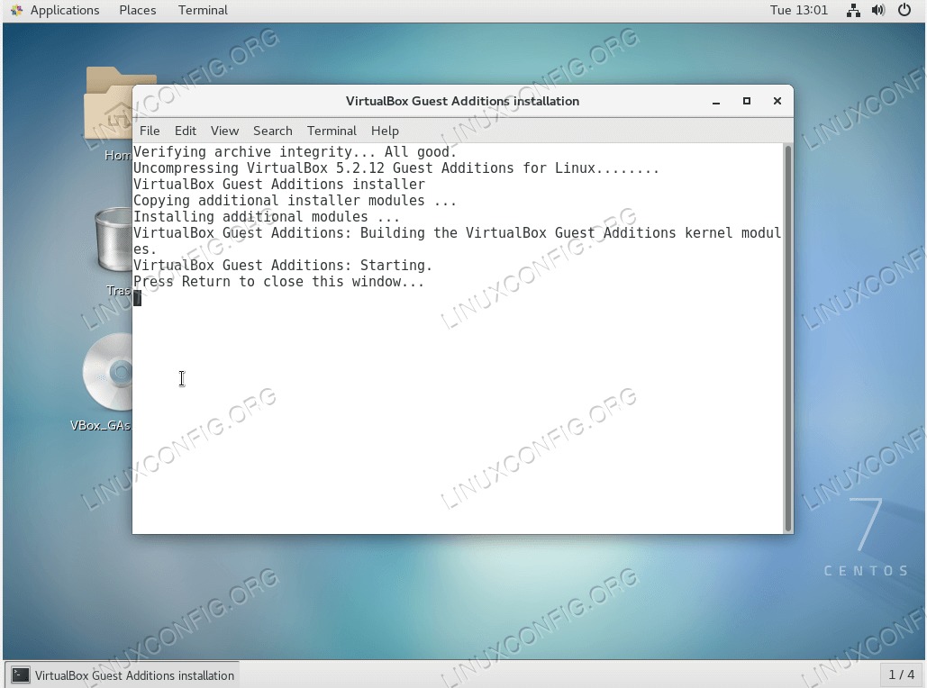 VirtualBox Guest Additions on CentOS 7 Linux