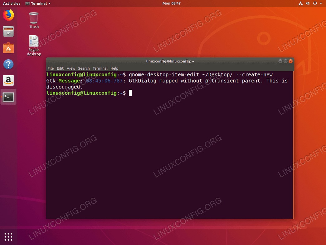 Create Desktop Shortcut launcher - Ubuntu 18.04 - shortcut will be created on your Desktop