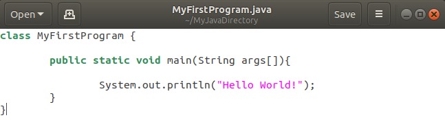 Java program code