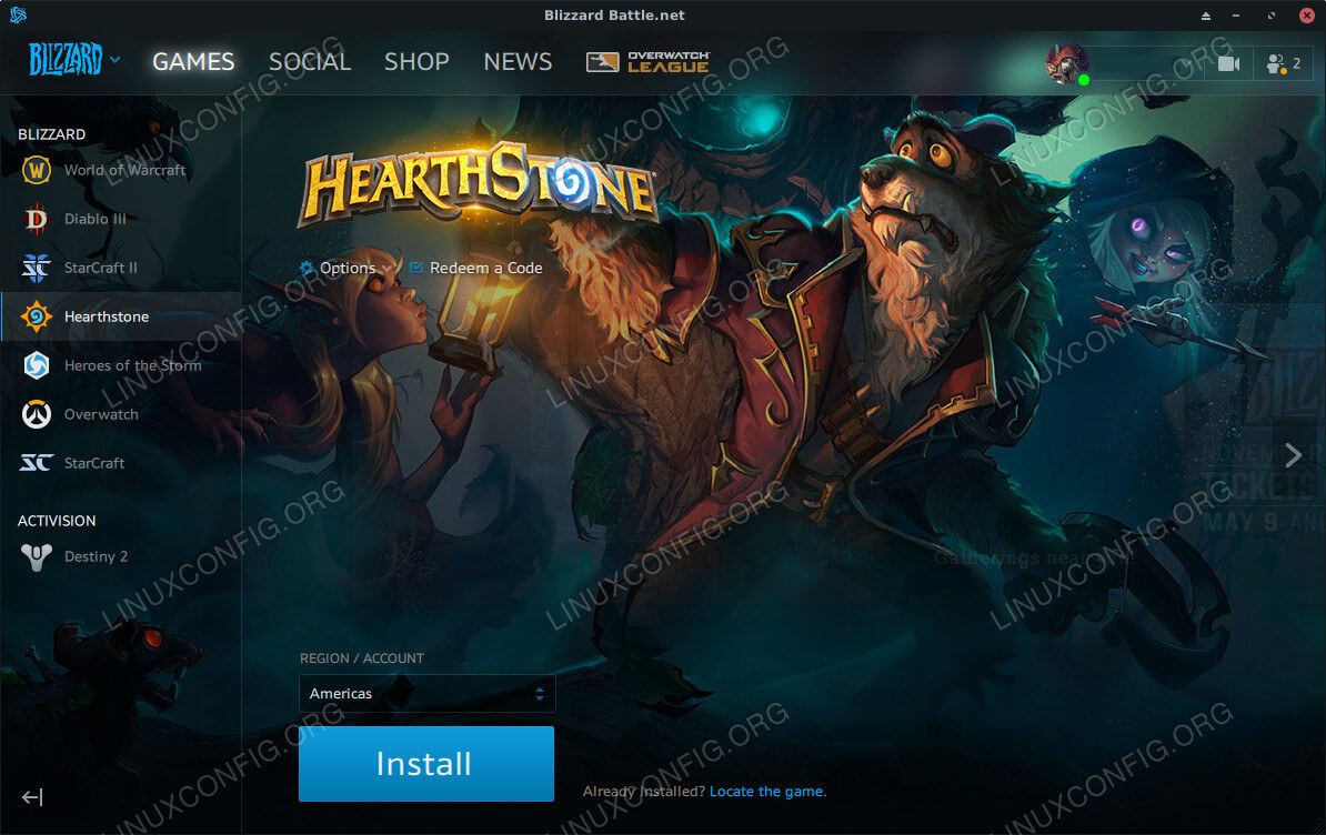 Lutris Hearthstone Battle.net