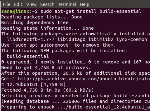 Install build-essential packages with apt