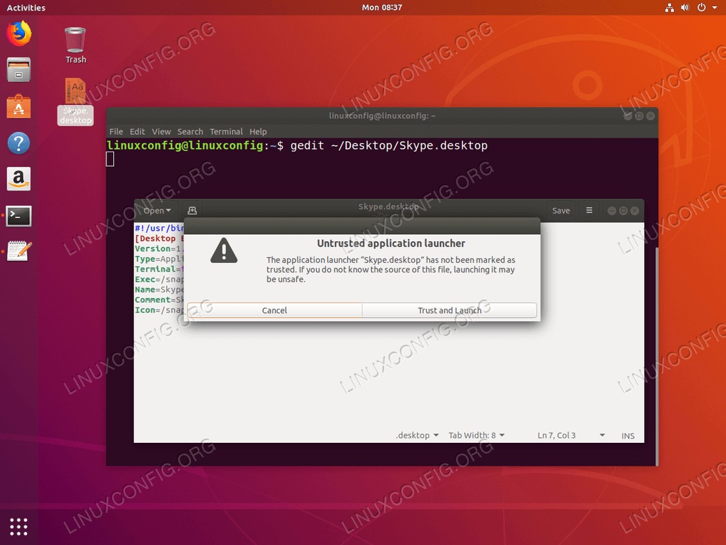 Create Desktop Shortcut launcher - Ubuntu 18.04 - Trust and Launch